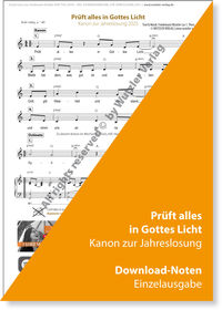 Noten-Download: Prüft alles in Gottes Licht - Kanon zur Jahreslosung
