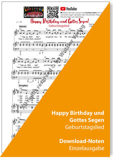 Noten-Download: Happy Birthday und Gottes Segen - Das neue Geburtstagslied